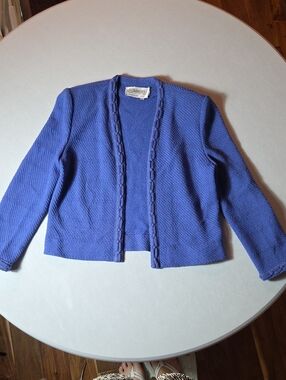 Castleberry Blue Structured Cardigan Size 14